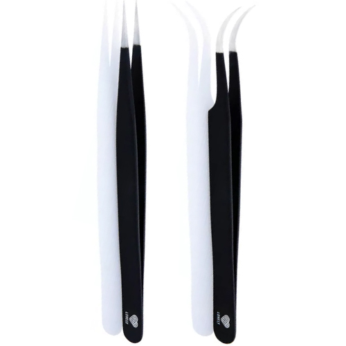 Lovely, Пинцет для наращивания ресниц Black Line изогнутый