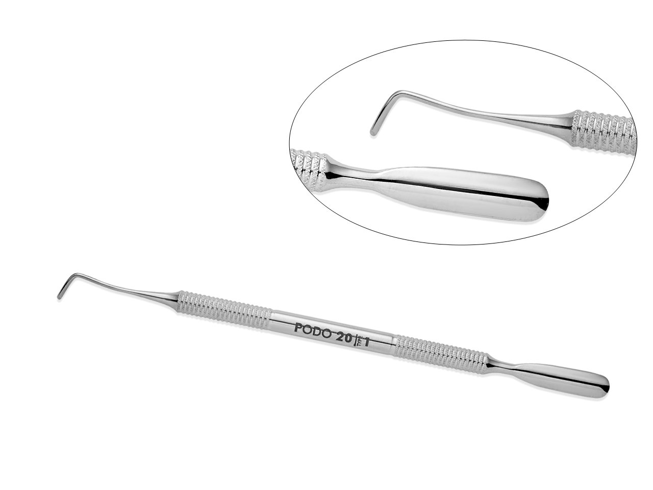 STALEKS PODO, Лопатка педикюрная TYPE (кюретка+скругленный пушер), PP-20/1