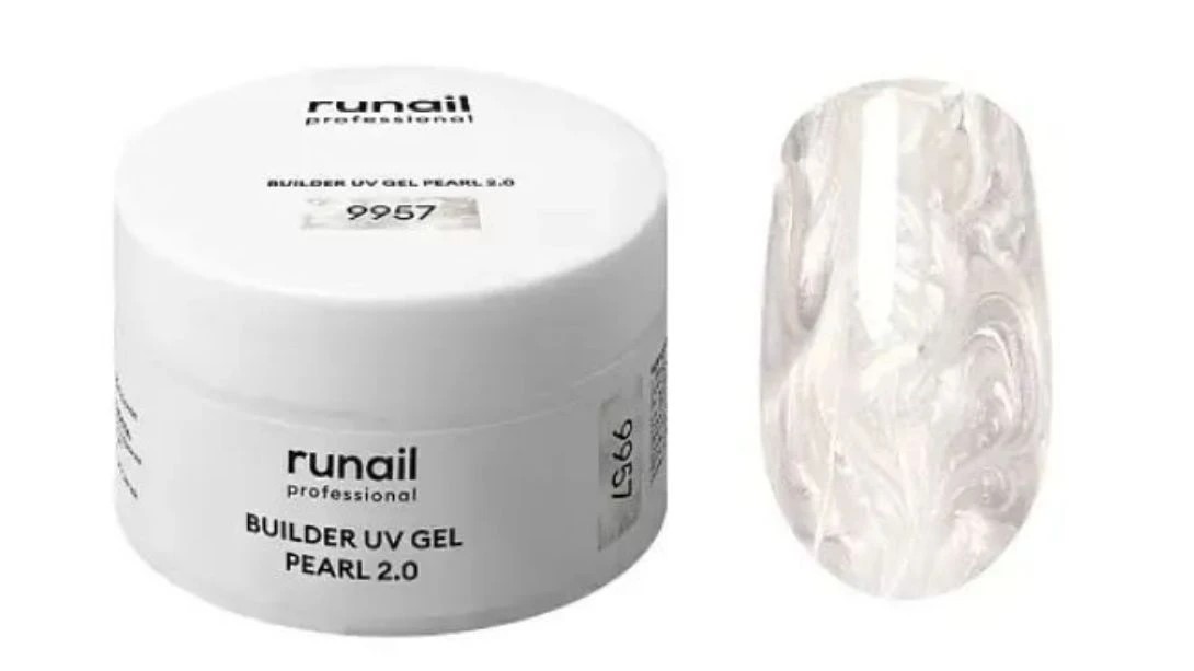 RUNAIL, Моделирующий УФ-гель c жемчужным эффектом BUILDER UV GEL PEARL 2.0, 15 г №9957 Ч/З