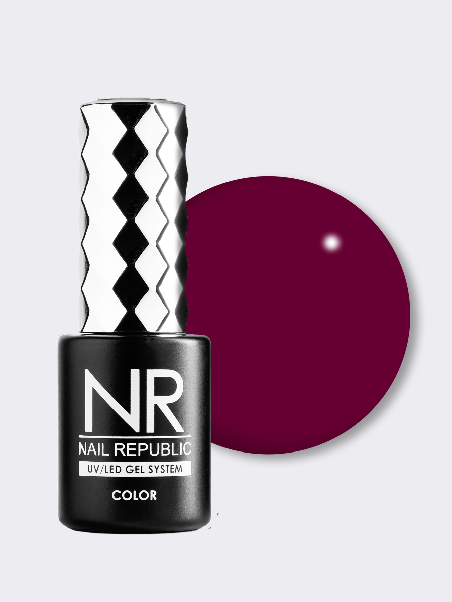 NR, 201 Perfect red гель-лак, Темно-красный, 10 мл