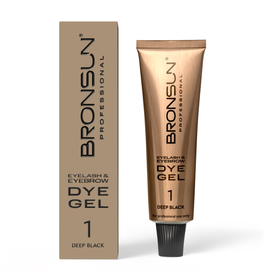 BRONSUN, NEW FORMULA Краска для ресниц и бровей, цвет черный #1, 15мл