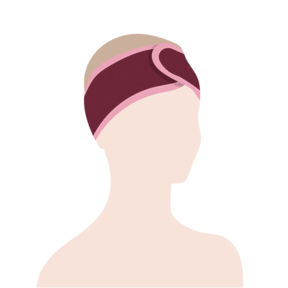 ИГРОbeauty, Повязка для волос махровая, бордовая