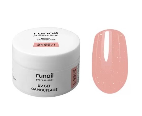 RUNAIL, Камуфлирующий УФ-гель (цвет: Золотой сияющий френч), 15 г №3455/1