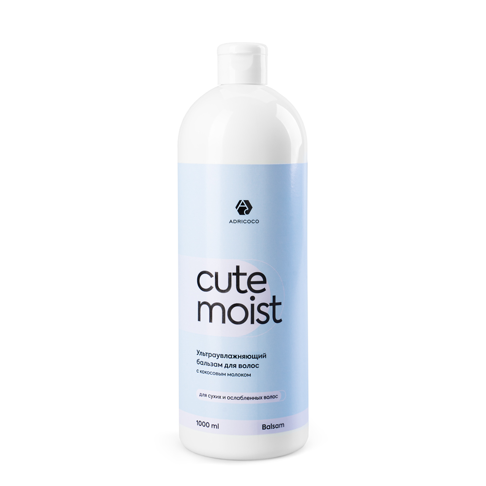 ADRICOCO CUTE MOIST, Ультраувлажняющий бальзам для волос с кокосовым молоком, 1000 мл