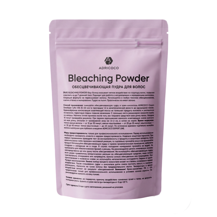 ADRICOCO, Обесцвечивающая пудра для волос Bleaching Powder белая, 100 гр. арт 576575 Ч/З