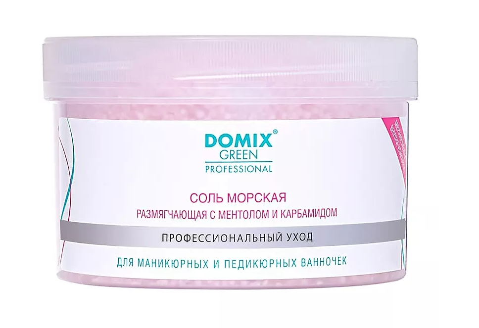 DOMIX GREEN, Соль морская размягчающая для маникюрных и педикюрных ванночек, 500 гр