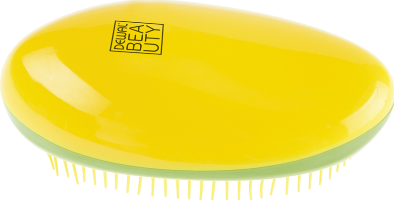 DEWAL, DBT-03 Щетка массажная BEAUTY, д/легкого расчесывания волос,овальная, желто-зелено-желтый