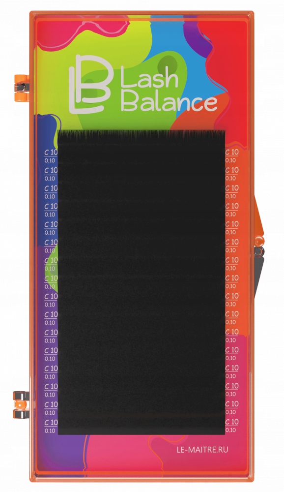 Le Maitre, Ресницы черные "Lash Balance" 16 линий C 0.10  MIX  8-15 mm