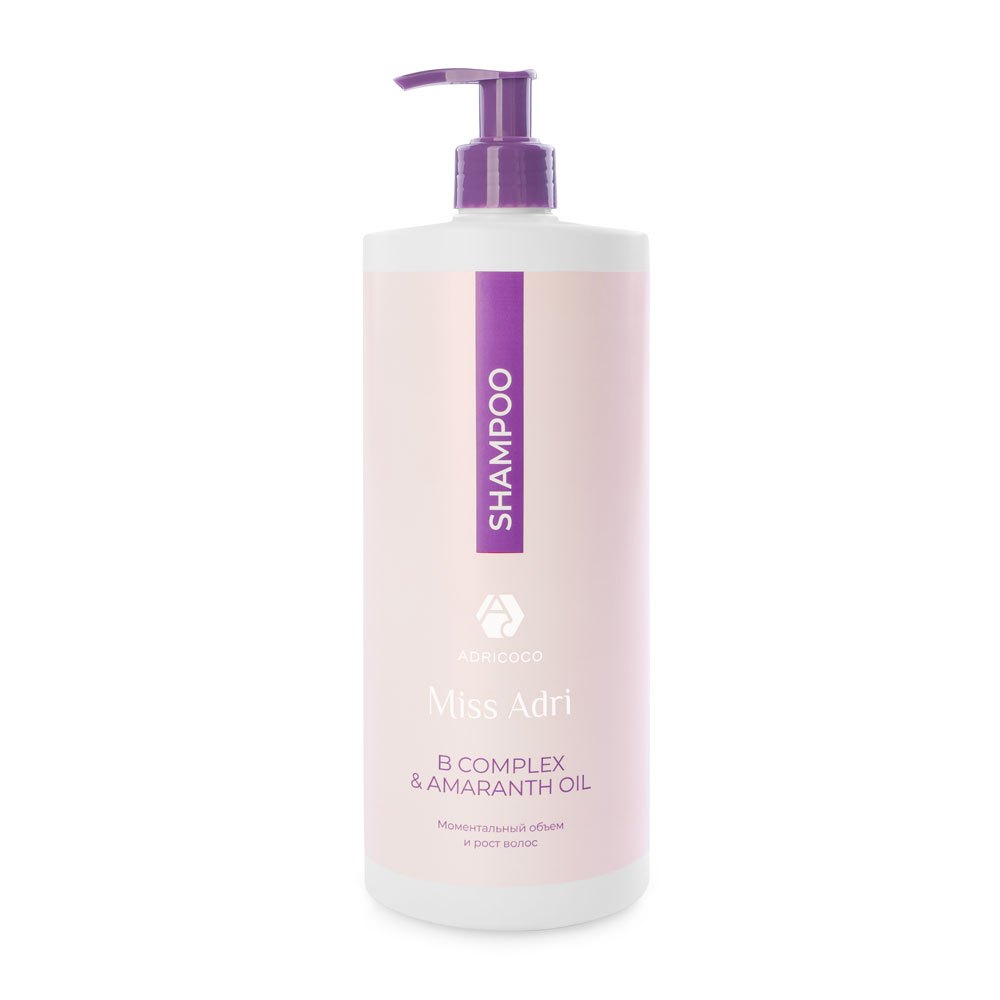 ADRICOCO Miss Adri B complex & amaranth oil, Шампунь для объема волос, 1000 мл