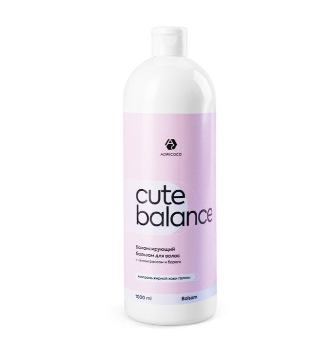 ADRICOCO CUTE BALANCE, Бальзам балансирующий для волос с лемонграссом и бораго, 1000 мл