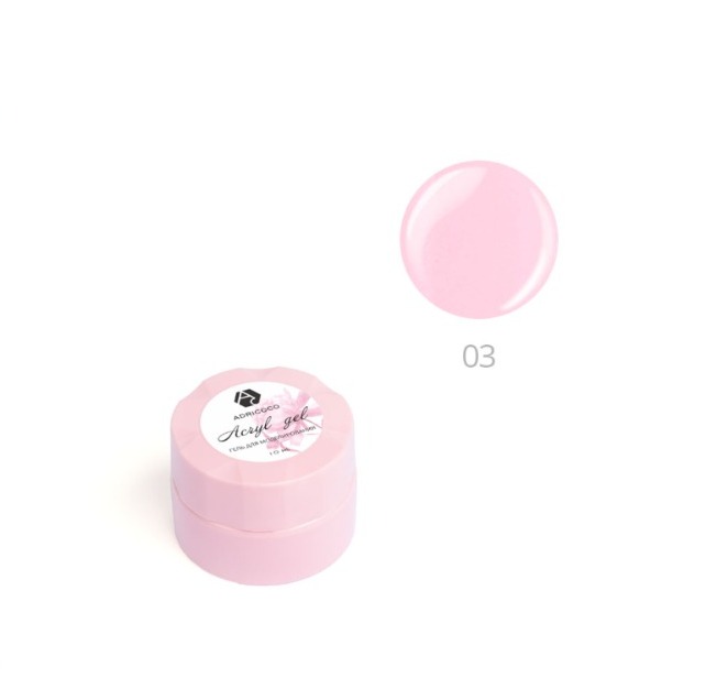 ADRICOCO, Акригель для наращивания ногтей №03 камуфлирующий глубокий розовый, 10 мл