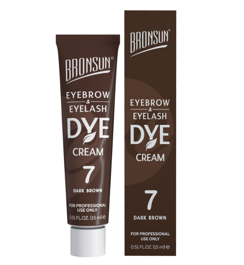 BRONSUN, КРЕМ-КРАСКА для бровей и ресниц, цвет темно-коричневый #7, 15 мл