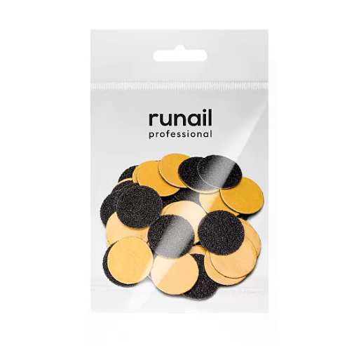 Runail, Сменные файлы, размер М (20 мм), 100 грит, чёрный, 50шт. №7033