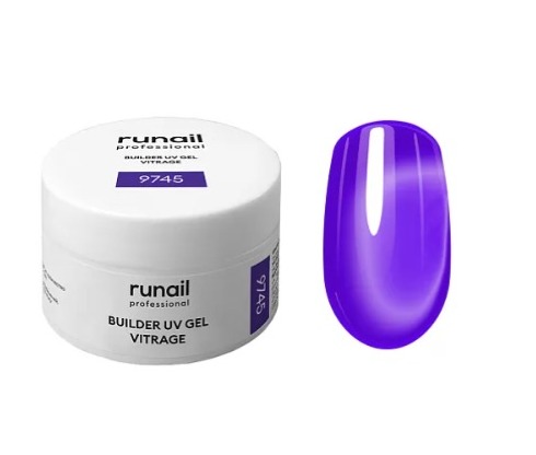 RUNAIL, Моделирующий УФ-гель витражный BUILDER UV GEL VITRAGE, 15 г №9745