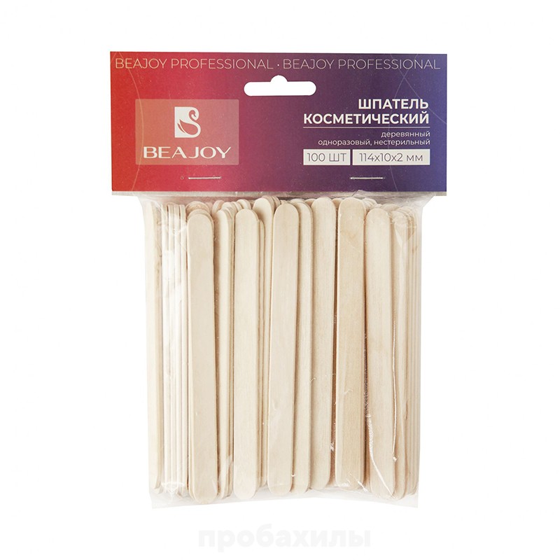 BEAJOY, Шпатель деревянный косметический нестерильный 100шт 