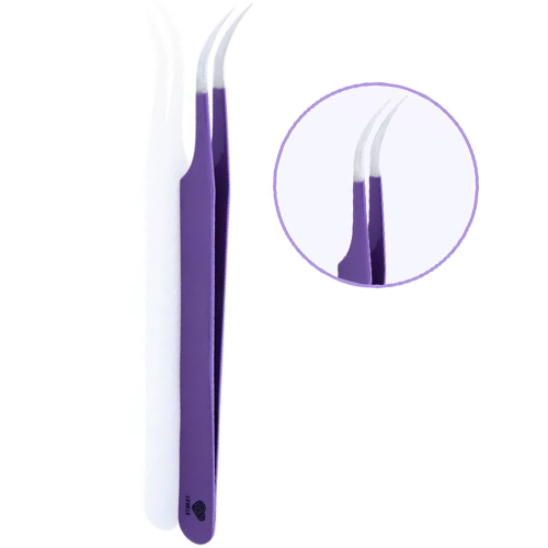 Lovely, Пинцет для наращивания ресниц Lavender Line изогнутый