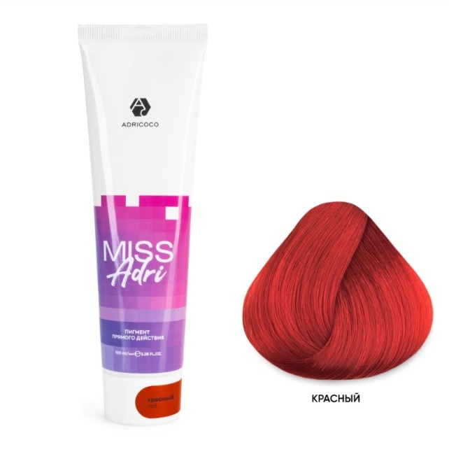 ADRICOCO Miss Adri, Пигмент прямого действия для волос без окислителя - красный, 100 мл