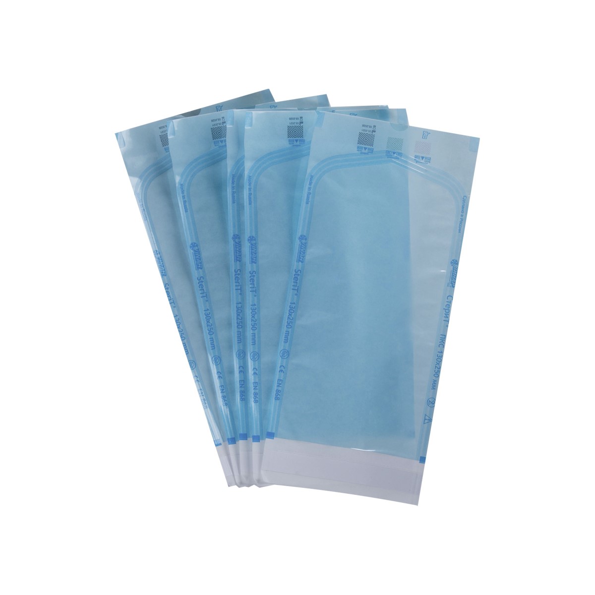 Стерит ПКС  Пакет бумажно-пленочный д/паровой и газ.стер.самоклеющ.плоский, 100*250, 100 шт