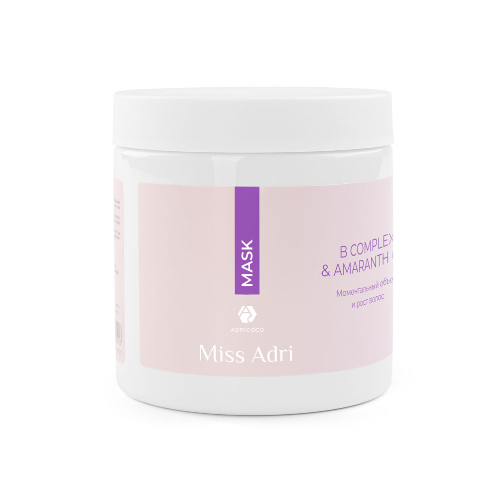 ADRICOCO Miss Adri B complex & amaranth oil, Маска для объема волос, 500 мл
