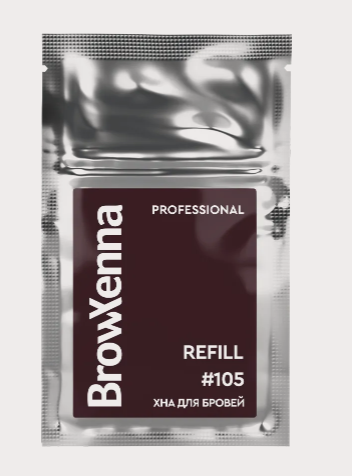 BrowXenna, Хна для бровей #105, морозный каштан,(midi-саше), 3 г, 1 шт.