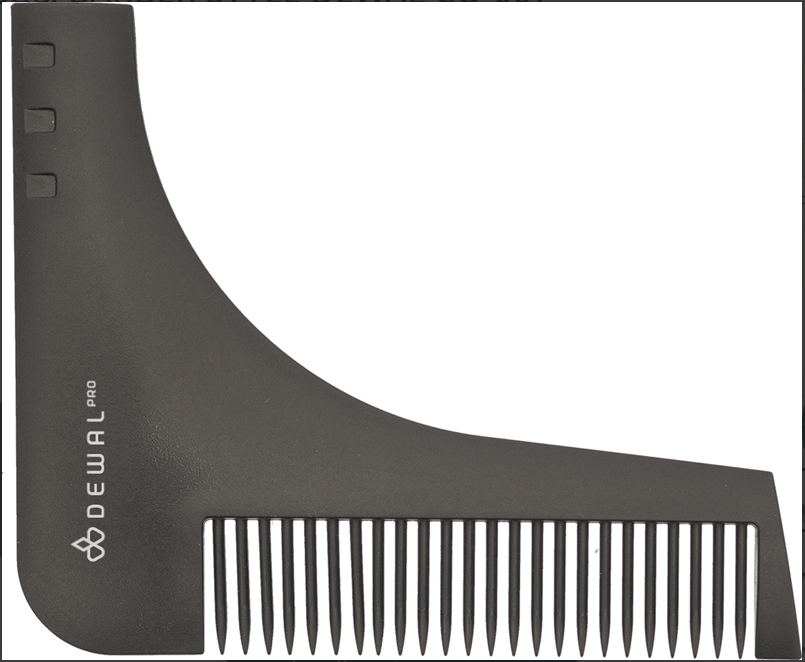 DEWAL, CO-007 Расческа для бороды, черная, 9,5х11 см