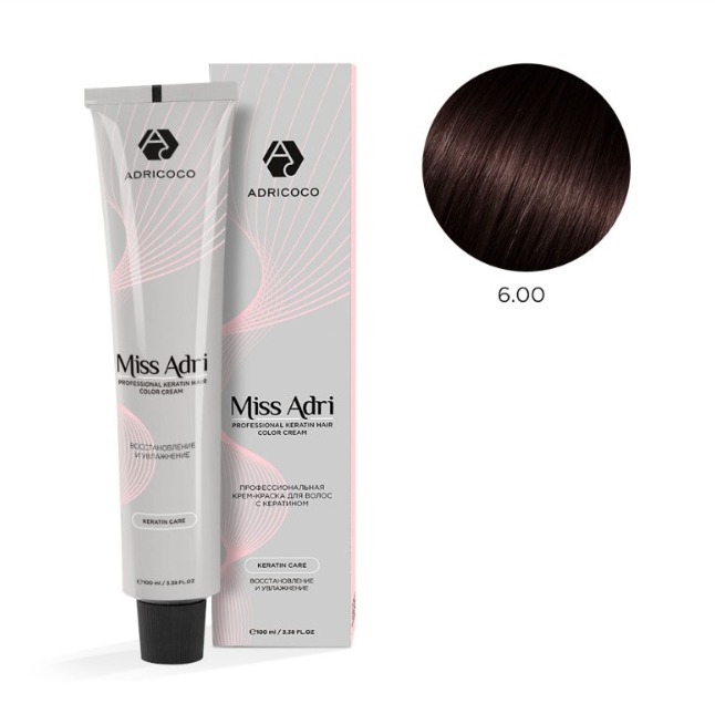 ADRICOCO Miss Adri, Крем-краска для волос 6.00 Темный блонд интенсивный, 100 мл Ч/З