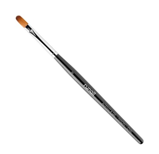 RUNAIL, Кисть для акрил-геля Nylon Oval №8 №3979