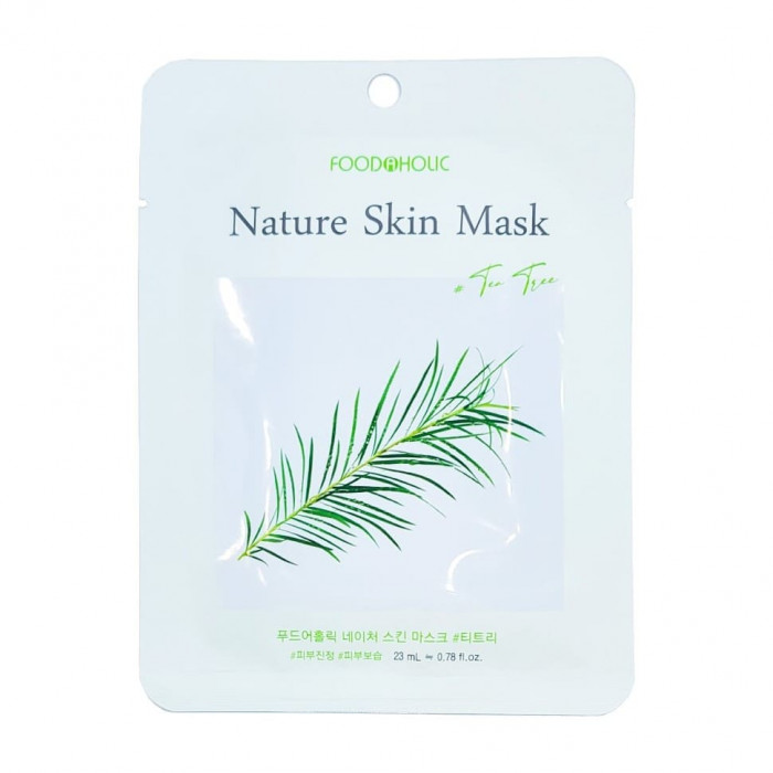 FoodaHolic Nature Skin, Тканевая маска для лица с экстрактом чайного дерева