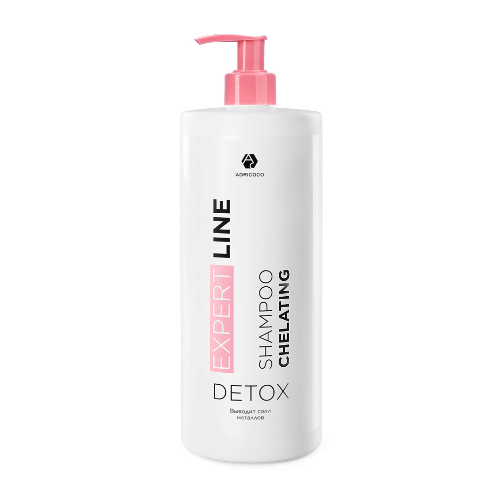 ADRICOCO EXPERT LINE DETOX, Шампунь для волос хелатирующий с маслом миндаля, 1000 мл