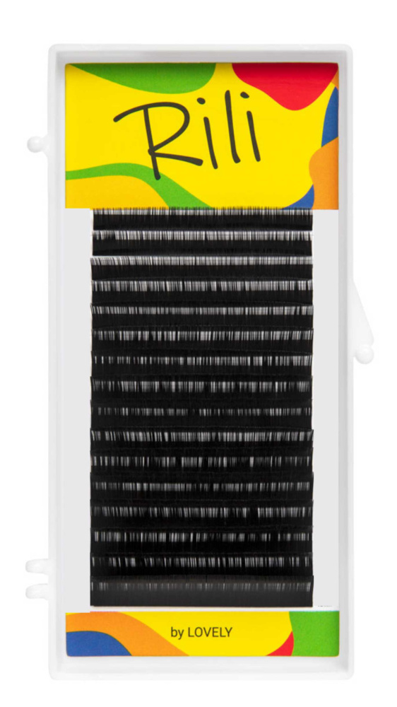 Rili, Ресницы чёрные  -16 линий - MIX (M 0.10 8-15мм)