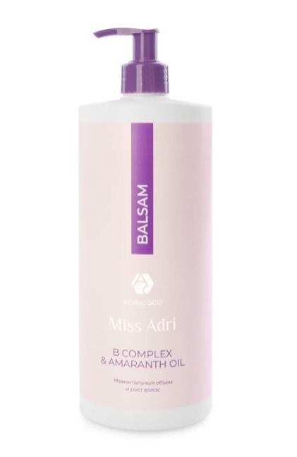 ADRICOCO Miss Adri B complex & amaranth oil, Бальзам для объема волос, 1000 мл