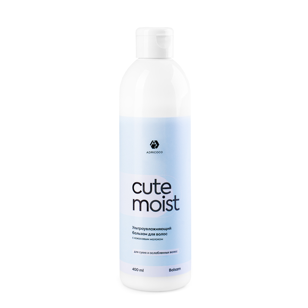 ADRICOCO CUTE MOIST, Ультраувлажняющий бальзам для волос с кокосовым молоком, 400 мл