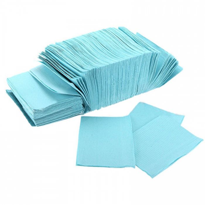 Салфетки нагрудные 33*45см №500 голубые