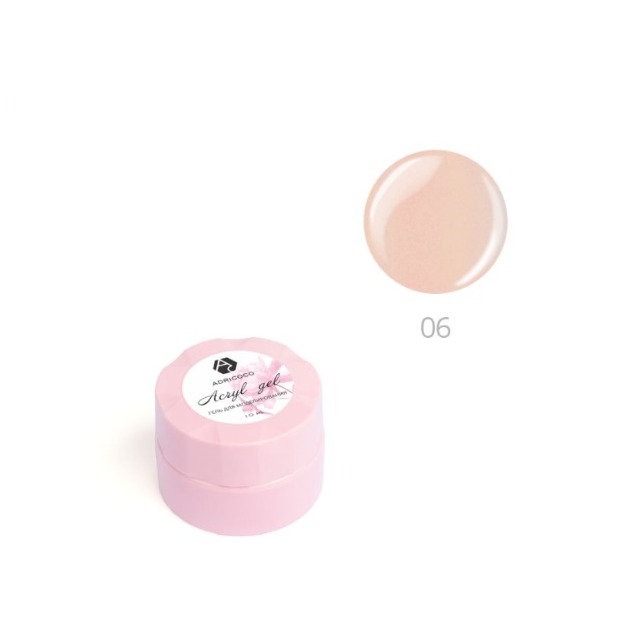 ADRICOCO, Акригель для наращивания ногтей №06 камуфлирующий естественный беж, 10 мл