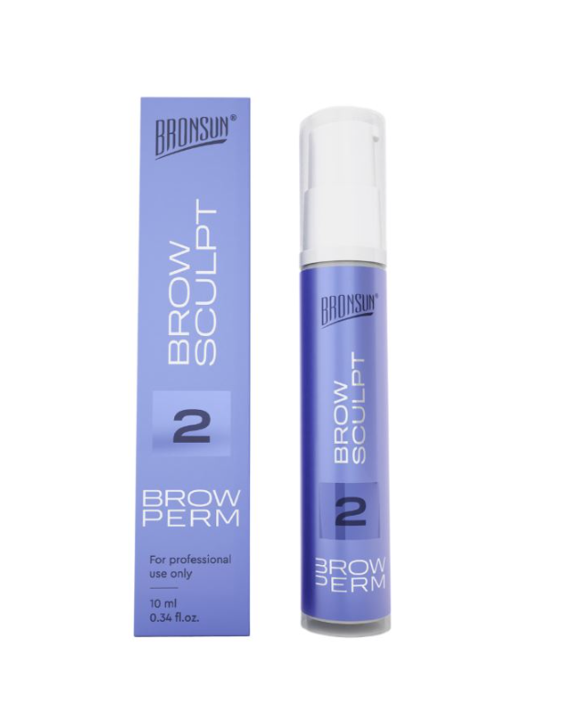 BRONSUN, Состав #2 для долговременной укладки бровей BROW SCULPT, 10 мл Ч/З