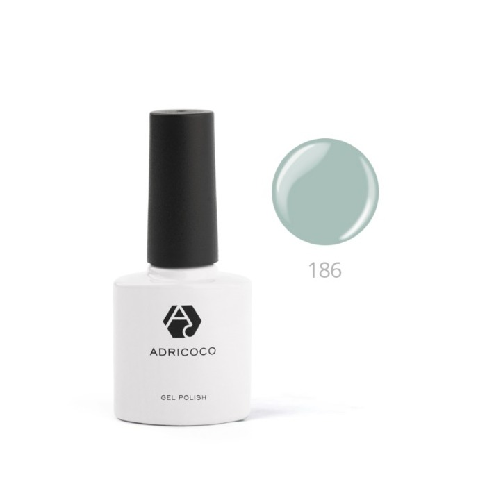 ADRICOCO, Цветной гель-лак №186 нежный фисташковый, 8 мл