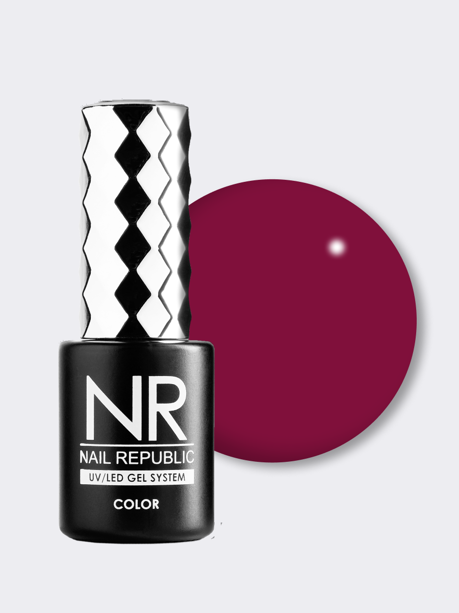 NR, 202 Perfect red гель-лак, Бордово-фиолетовый, 10 мл