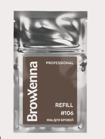 BrowXenna, Хна для бровей #106, пыльный коричневый, (midi-саше), 3 г, 1 шт.