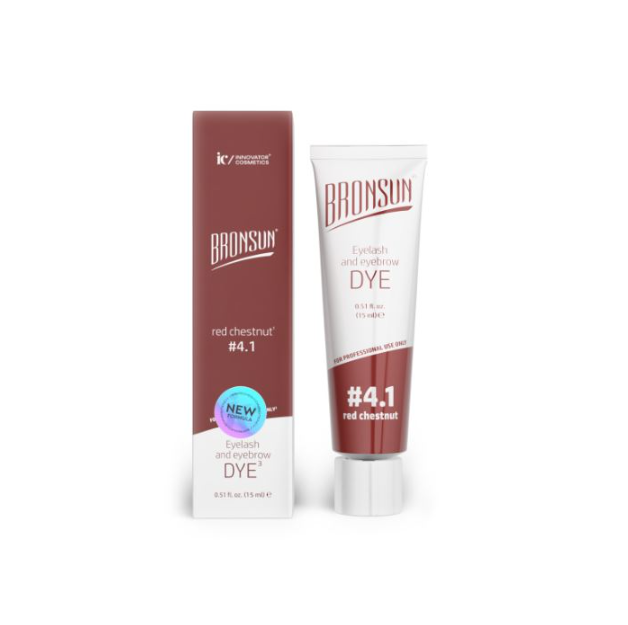 BRONSUN, NEW FORMULA Краска для ресниц и бровей, цвет каштан медный #4.1, 15мл
