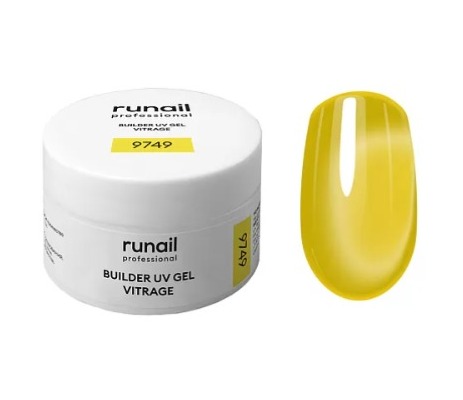 RUNAIL, Моделирующий УФ-гель витражный BUILDER UV GEL VITRAGE, 15 г №9749