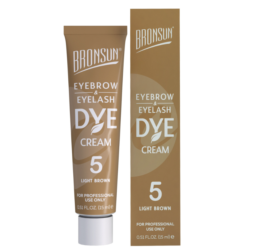 BRONSUN, КРЕМ-КРАСКА для бровей и ресниц, цвет светло-коричневый #5, 15 мл