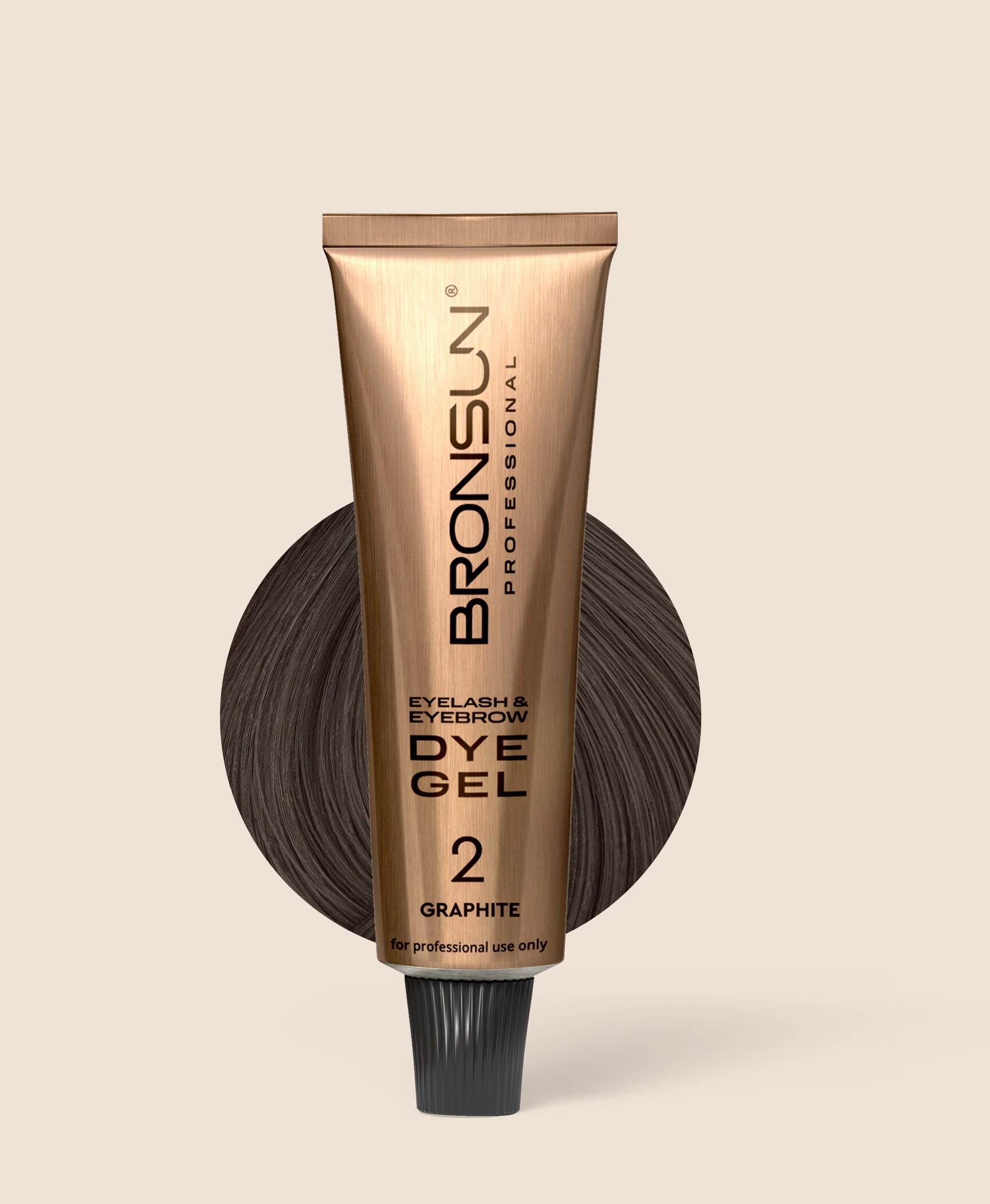 BRONSUN, NEW FORMULA, Гель-краска для ресниц и бровей, цвет графит #2, 15 мл (Ч/З)