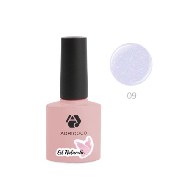 ADRICOCO Est Naturelle, Гель-лак №09 камуфлирующий сиреневый с шиммером, 8 мл