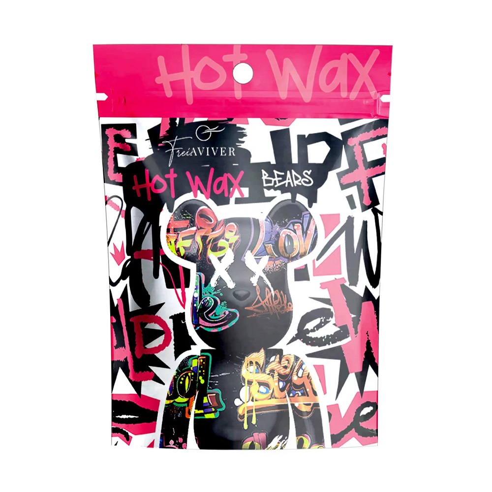 FreiAVIVER, Воск для депиляции бровей и лица Hot Wax "Bears" Розовый, 100 гр