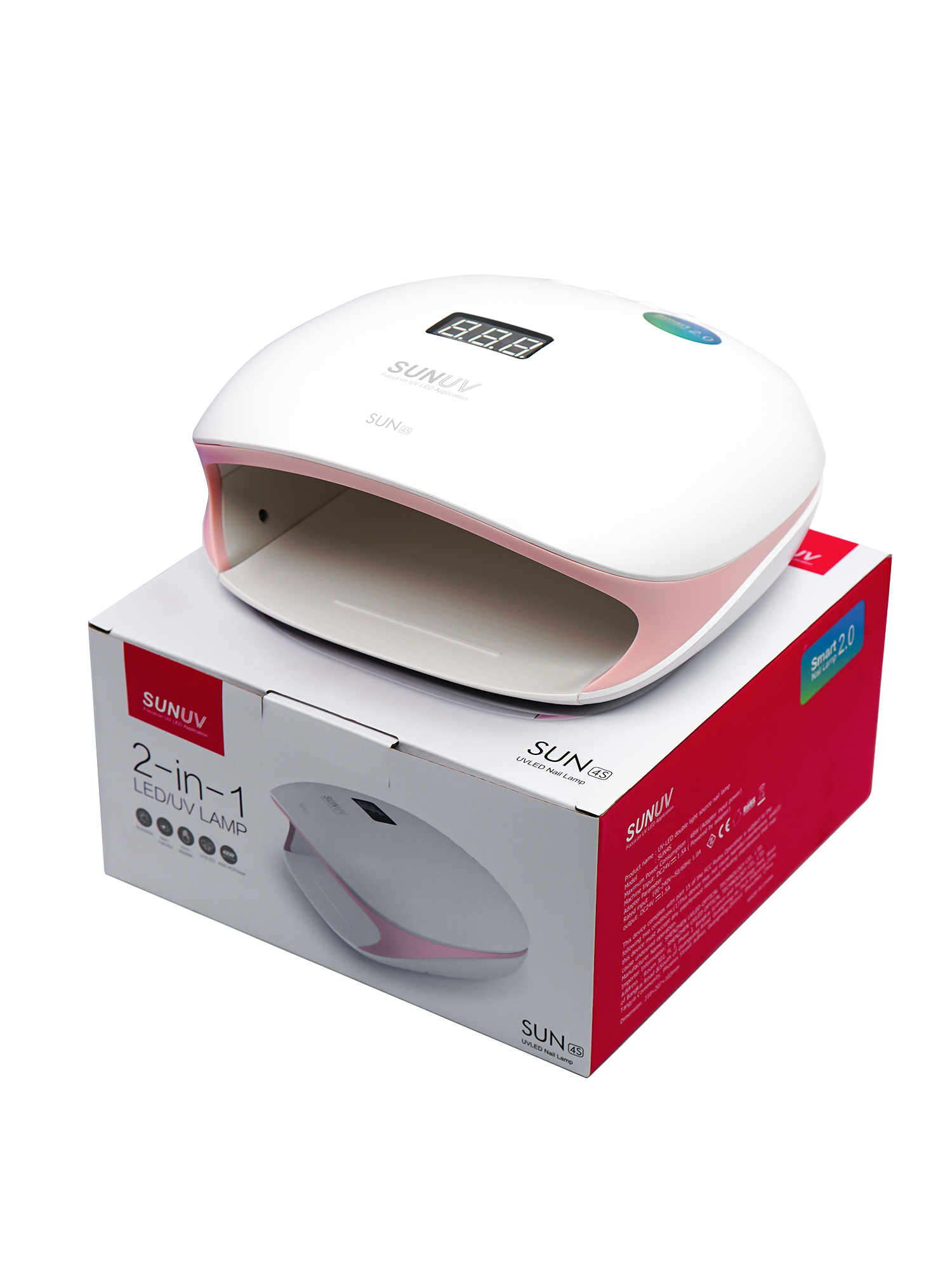 SUN 4S, Лампа УФС для сушки ногтей c кварцевыми диодами, розовый