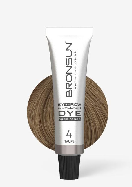 BRONSUN NUDE RANGE, Крем-краска для бровей и ресниц, цвет тауп #4, 15 мл
