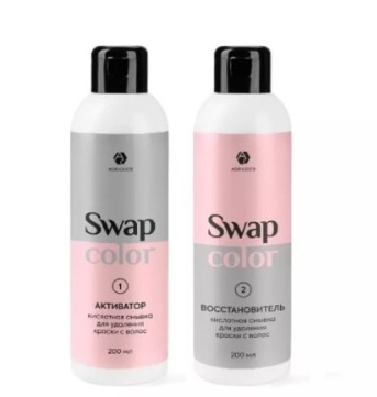ADRICOCO Swap Color, Комплект кислотной смывки для удаления краски с волос Ч/З