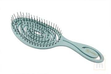Щетка массажная для волос TNL овальная, 22,5*7 зеленая