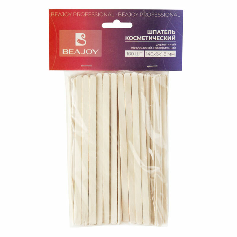 BEAJOY, Шпатель деревянный косметический нестерильный малый , 100 шт 