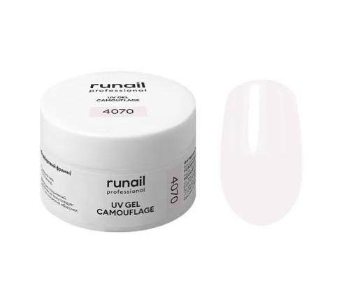 RUNAIL, Камуфлирующий УФ-гель (цвет: Фарфоровый френч), 15 г №4070